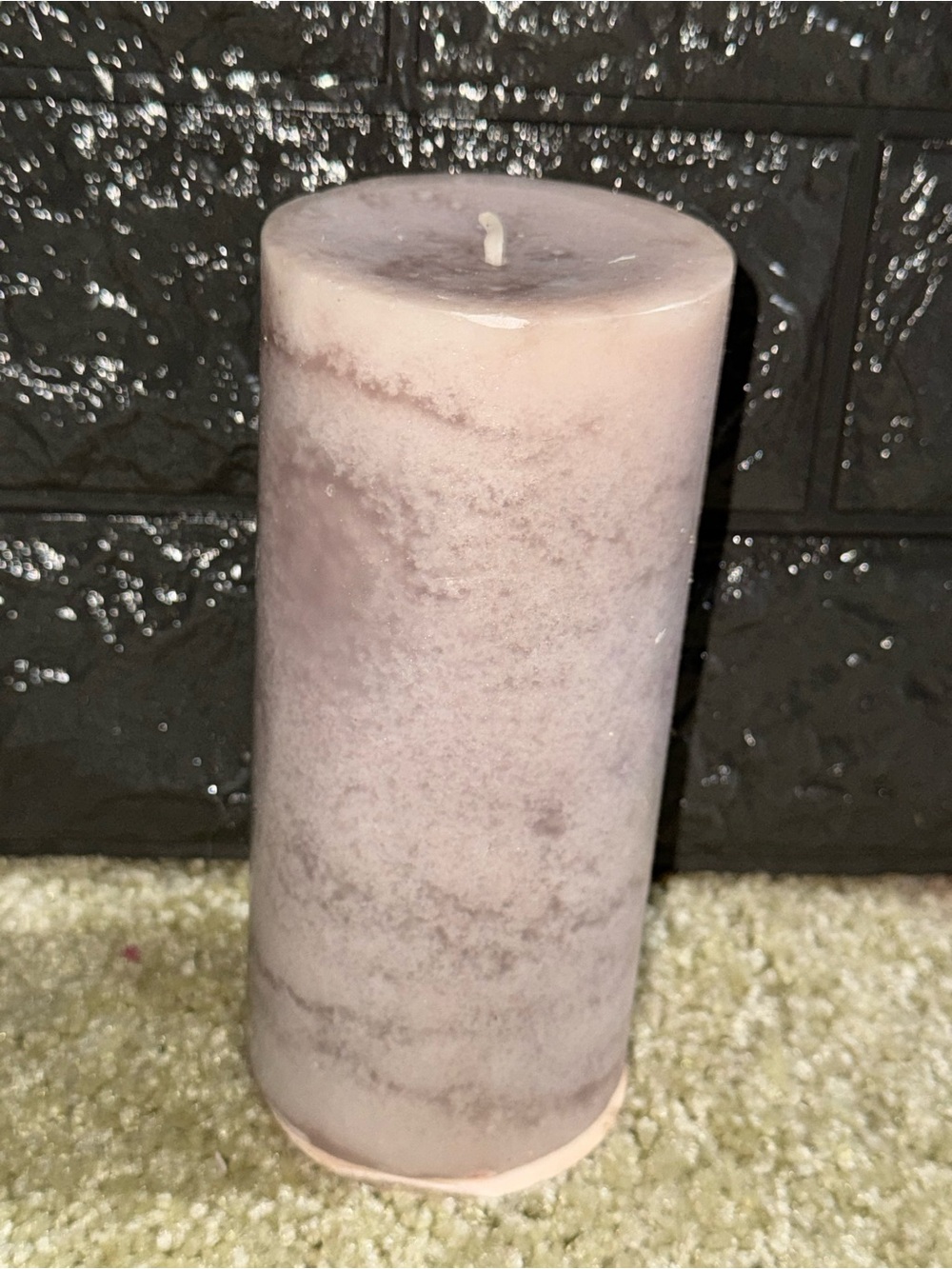 Place & Time champagne meringue pink tall cylinder candle New
